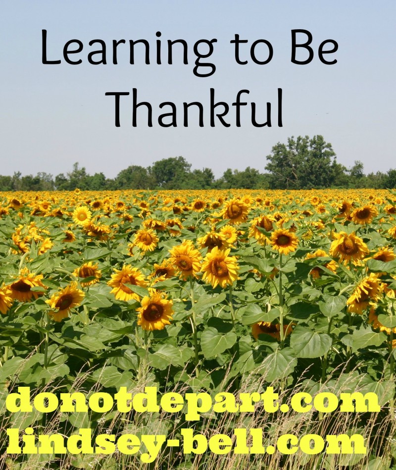 Learning to Be Thankful {a guest post from Lindsey Bell on DoNotDepart.com}