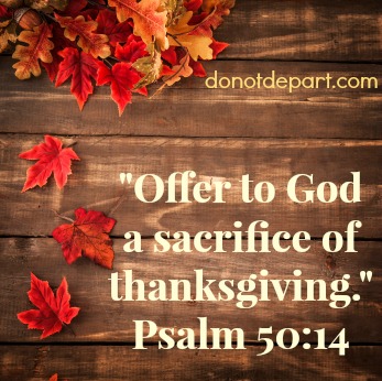 The Sacrifice of Thanksgiving {guest post month on DoNotDepart.com}
