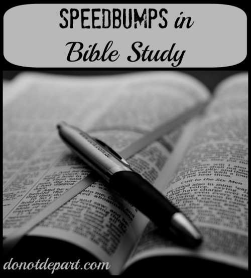 Speedbumps in Bible Study {guest post month at DoNotDepart.com}