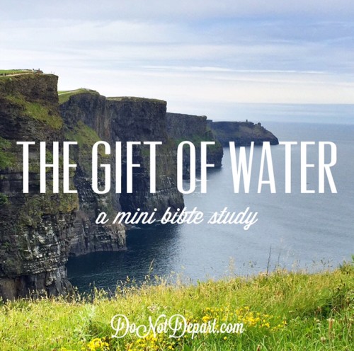 The Gift of Water - a post in the Marvelous Creator Bible Study series at DoNotDepart.com