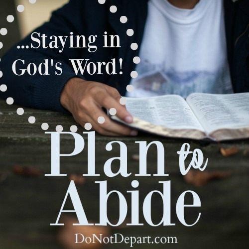 Plan to Abide in God's Word ... Read more at DoNotDepart.com
