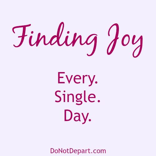 Finding Joy | Every. Single. Day. Glass half empty of half full? Read more at DoNotDepart.com