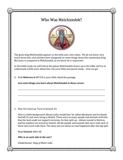 Chart Comparing Jesus And Melchizedek