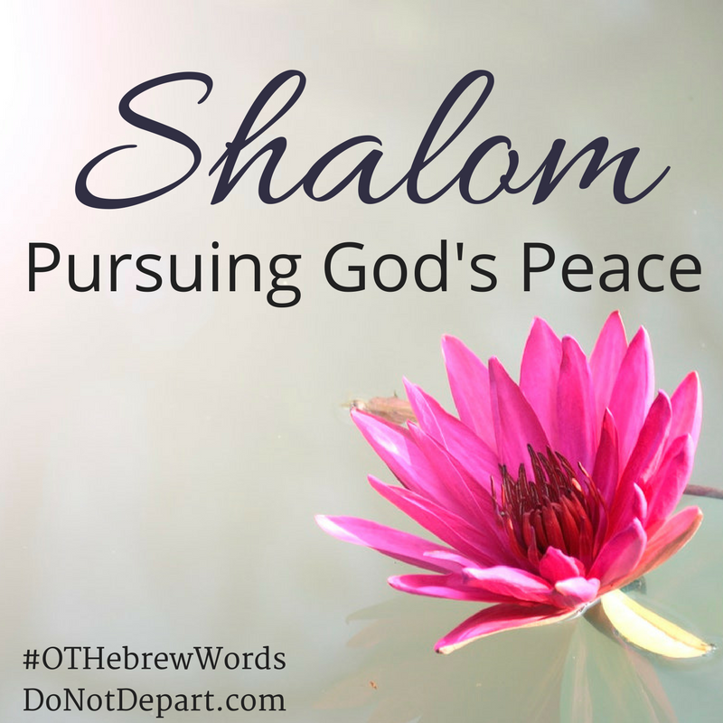 Shalom - Pursuing God's Peace read more about Notable Hebrew Words of the Old Testament at DoNotDepart.com #OTHebrewWords