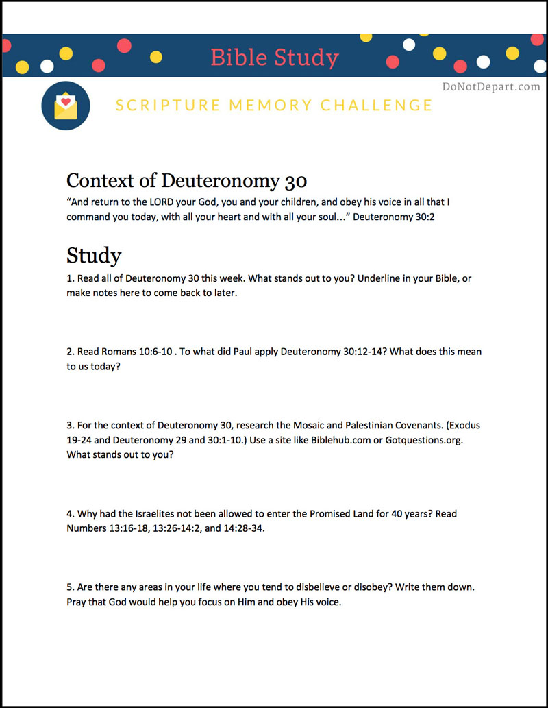 Deuteronomy 30 Bible Study Context