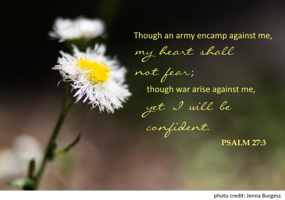 Be confident in Him – Psalm 27:3 {Memory verse}