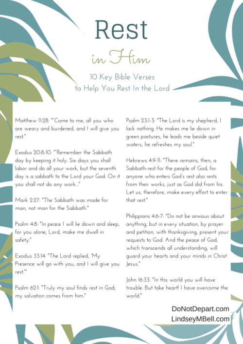 Key Bible Verses about Resting in the Lord