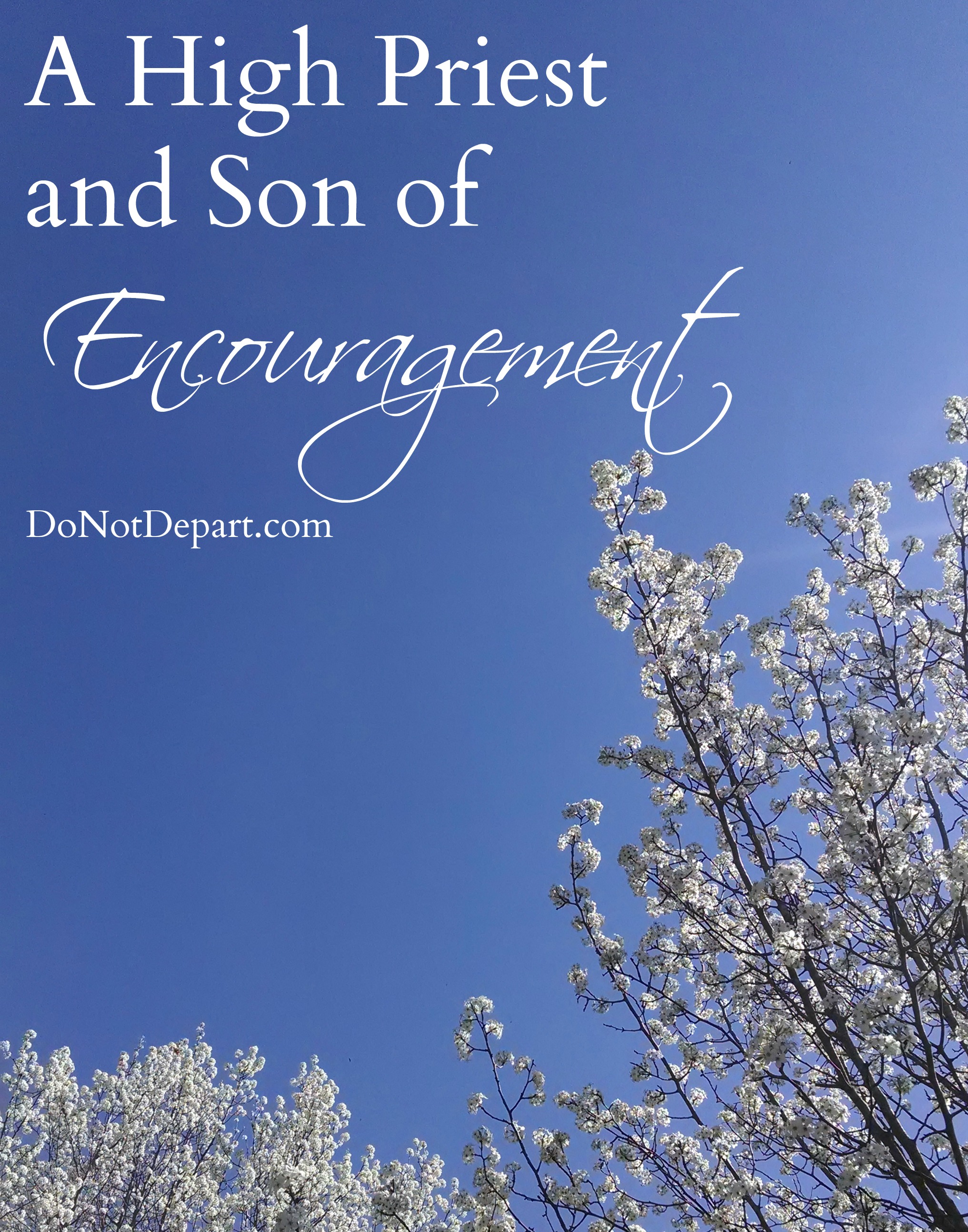 A High Priest and Son of Encouragement - a look at Hebrews 5:7-10 - DoNotDepart.com