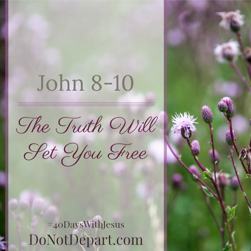 The Truth Will Set You Free - John 8-10 - read more of the Reading Plan for Lent from DoNotDepart.com a Christian Women's Ministry