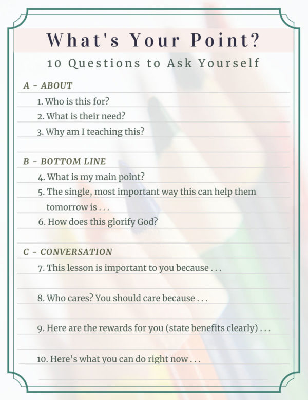 What's Your Point? 10 Questions to Ask Yourself