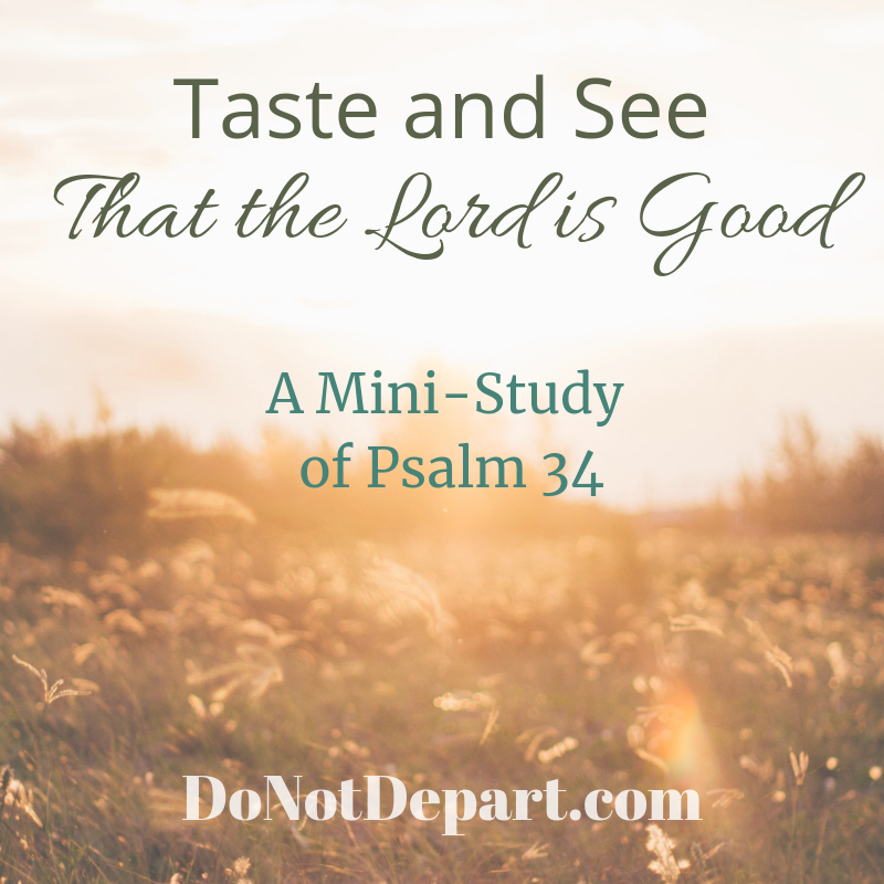 Taste and See That the Lord is Good. A mini-study of Psalm 34 at DoNotDepart.com