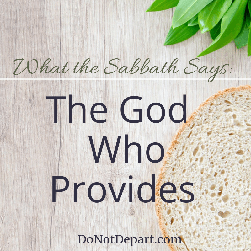 What the Sabbath Says: The God Who Provides -- Read more about how we can trust and rest in the fact that we serve a God who provides for us. DoNotDepart.com