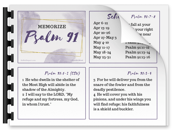 Psalm 91 Text cards
