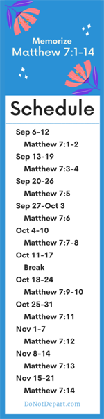 Matthew 7 Schedule